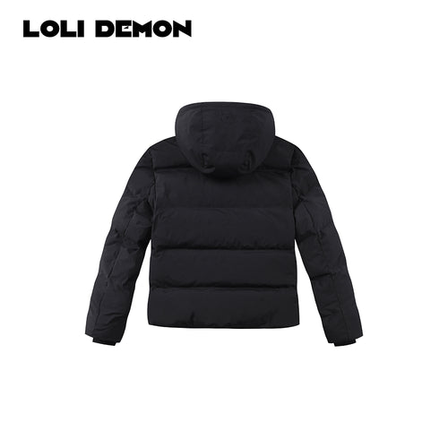 'Cloudy Basic' Puff-Sleeve Down Jacket — 90% White Duck Down & Outdoor-Ready