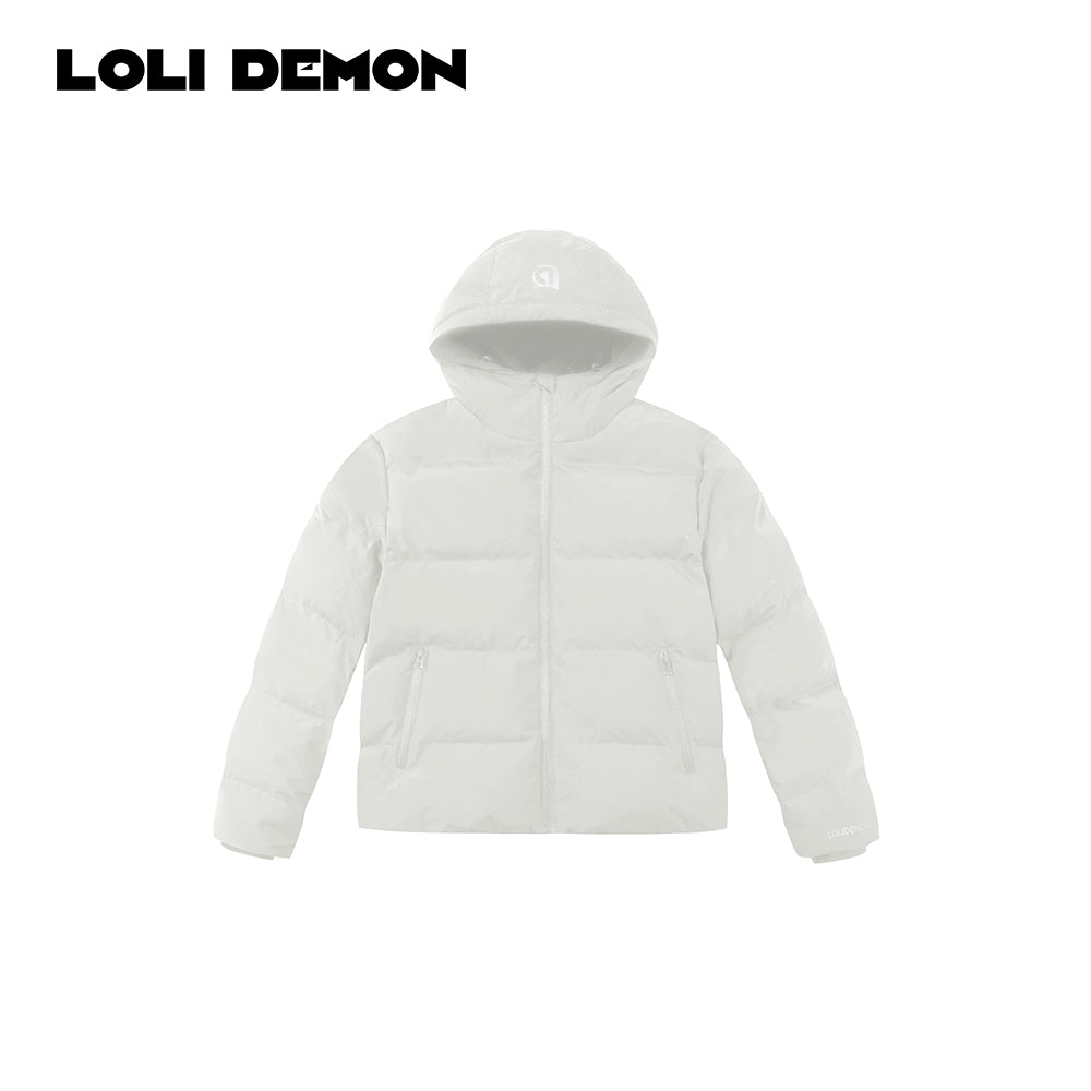 'Cloudy Basic' Puff-Sleeve Down Jacket — 90% White Duck Down & Outdoor-Ready