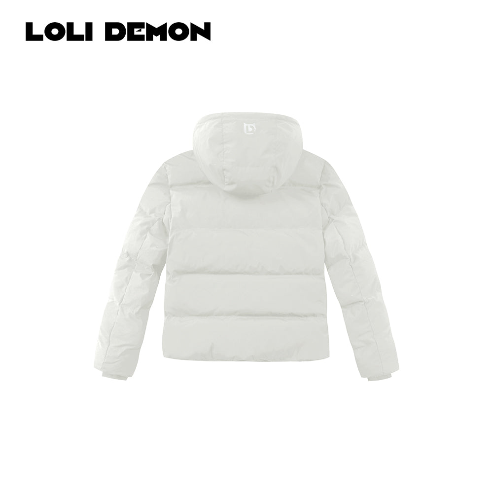 'Cloudy Basic' Puff-Sleeve Down Jacket — 90% White Duck Down & Outdoor-Ready
