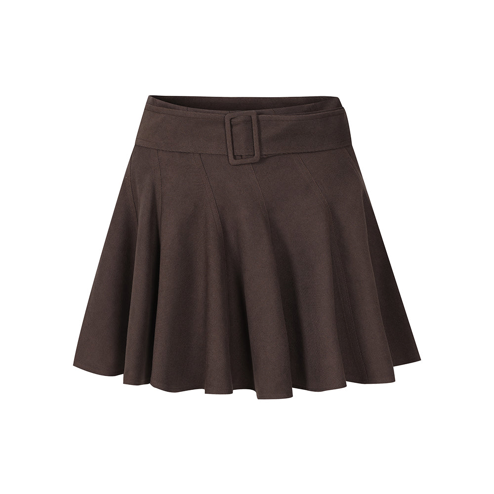 Mocha Velvet Ballet Skirt with Built-In Waist