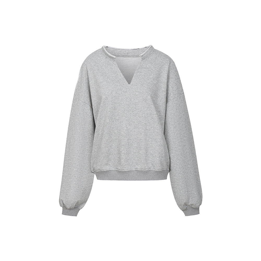 Sweetheart Campus V-Neck Oversized Sweater