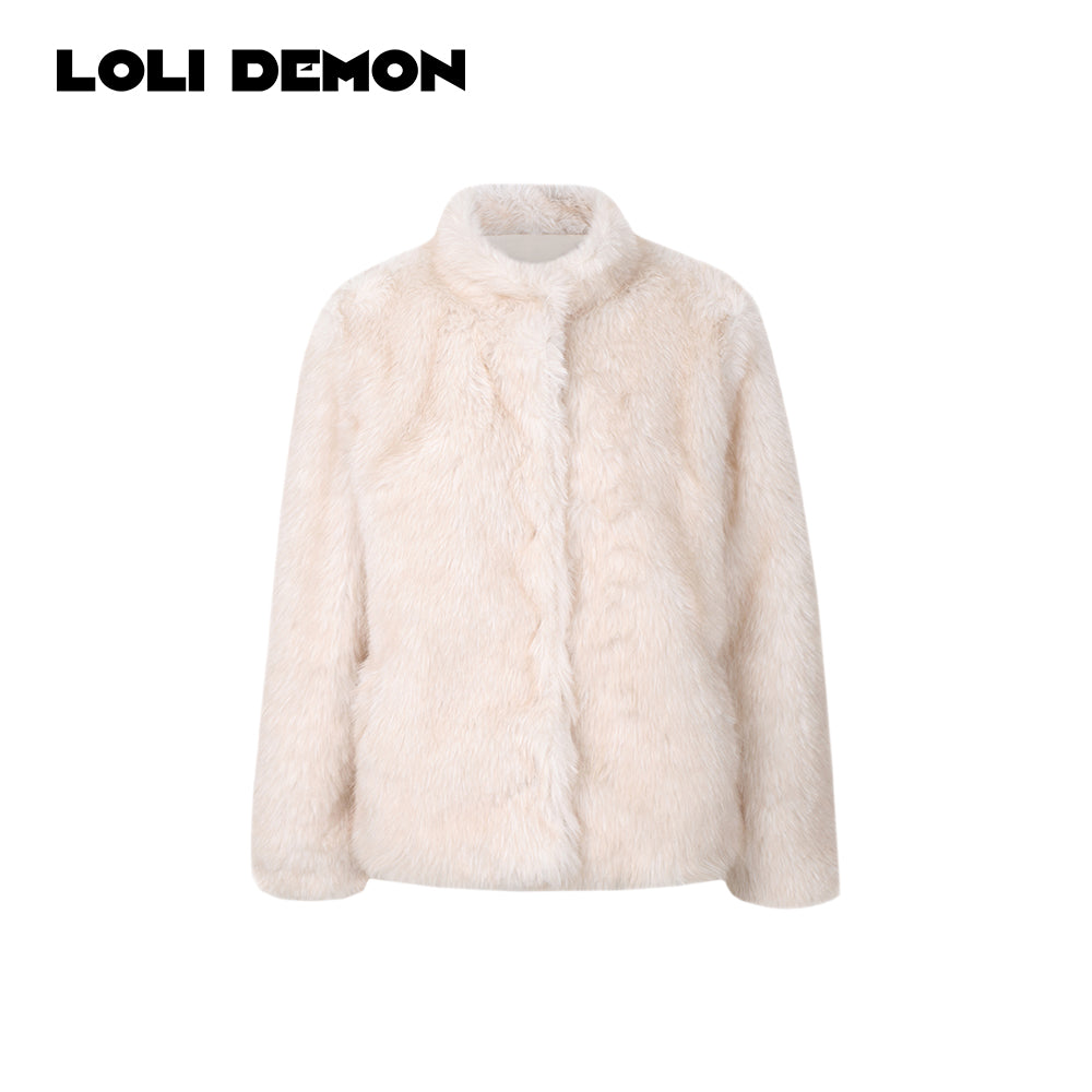 Pure Beauty Faux Fur Coat - Creamy Beige
