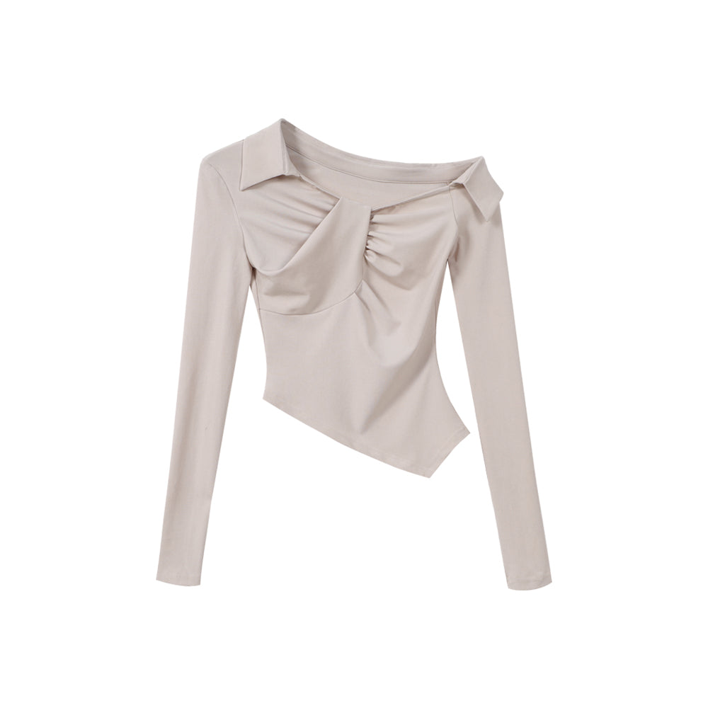 Loliloli Ballet Polo Top with Asymmetrical Shoulder Design