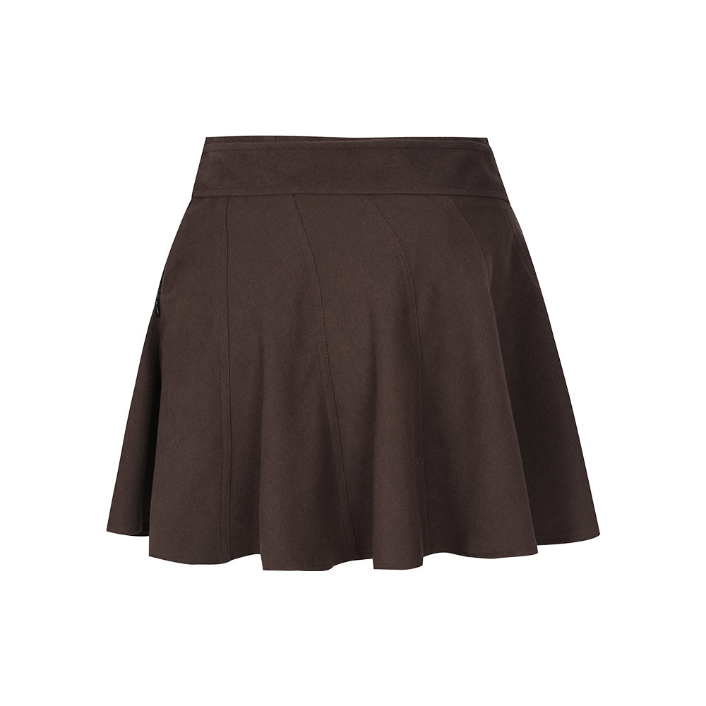 Mocha Velvet Ballet Skirt with Built-In Waist