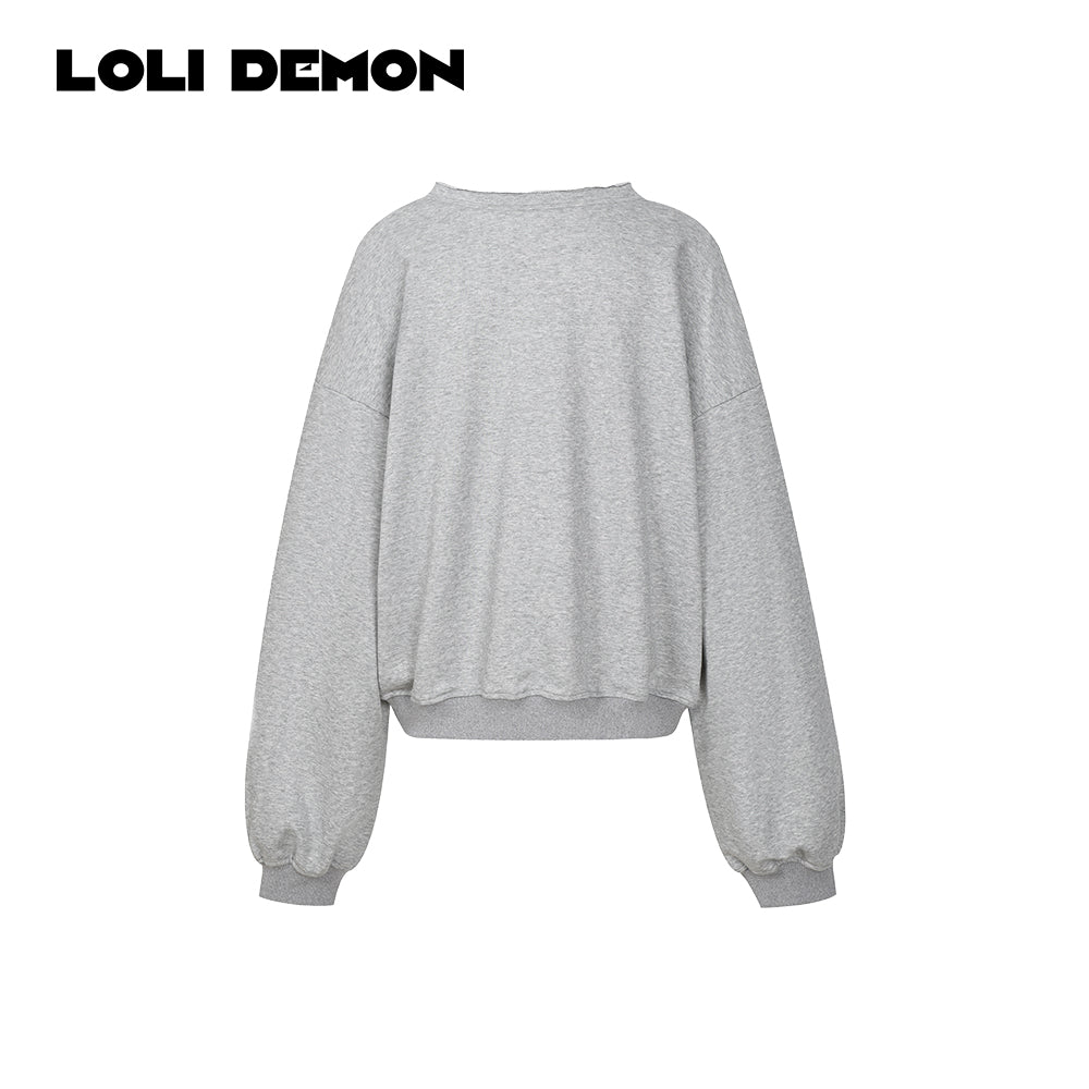 Sweetheart Campus V-Neck Oversized Sweater