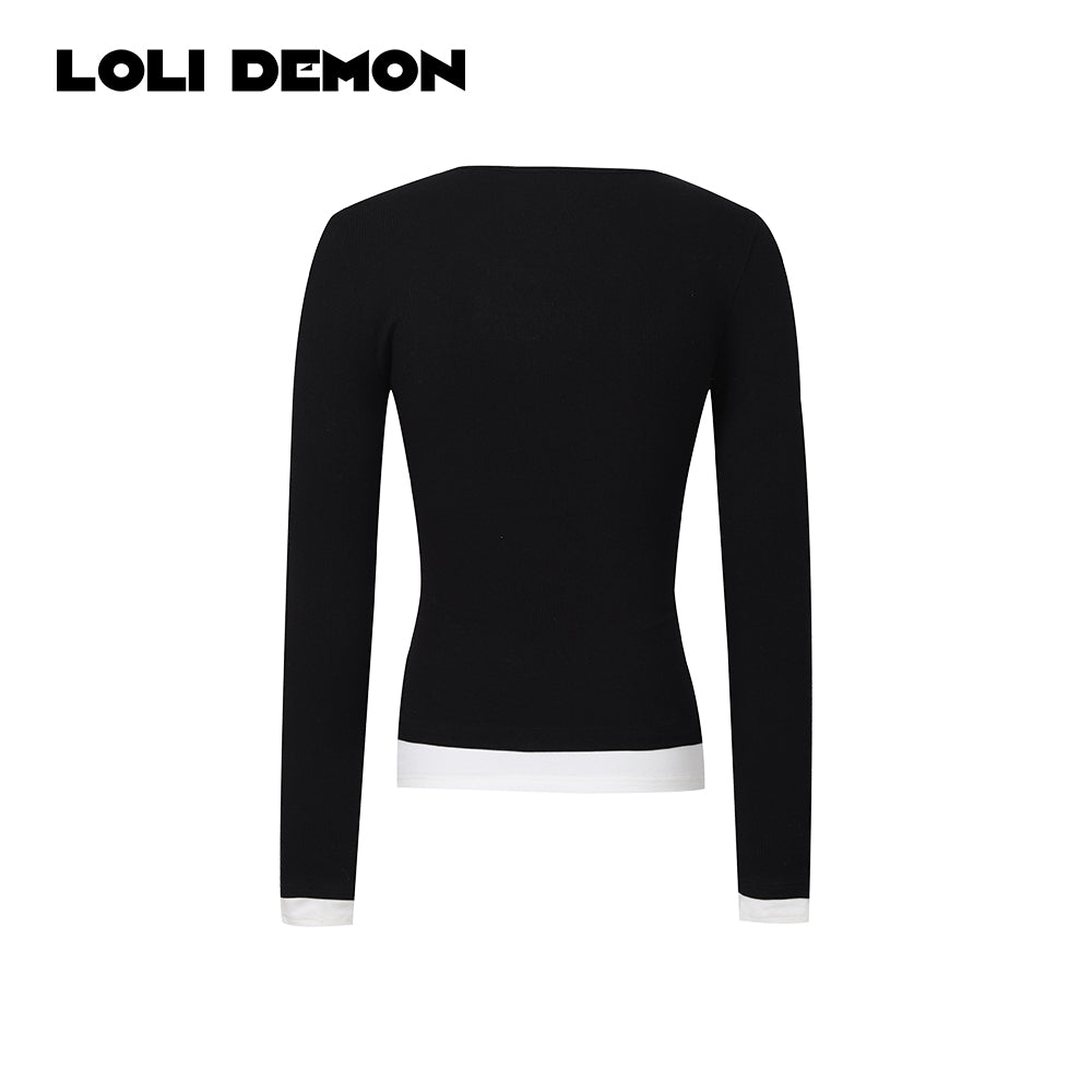 Oreo Color-Block Collection | Layered-Look Baby Soft Silky Cotton T-Shirt