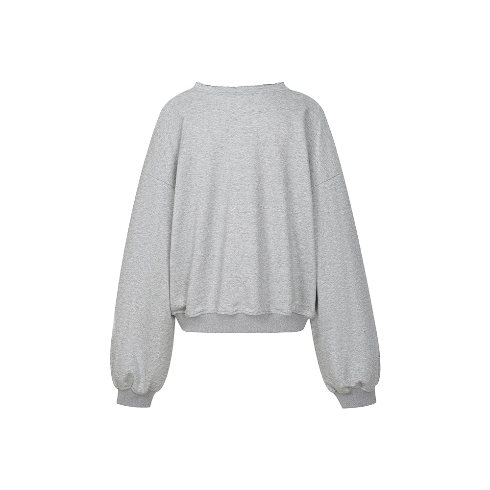 Sweetheart Campus V-Neck Oversized Sweater
