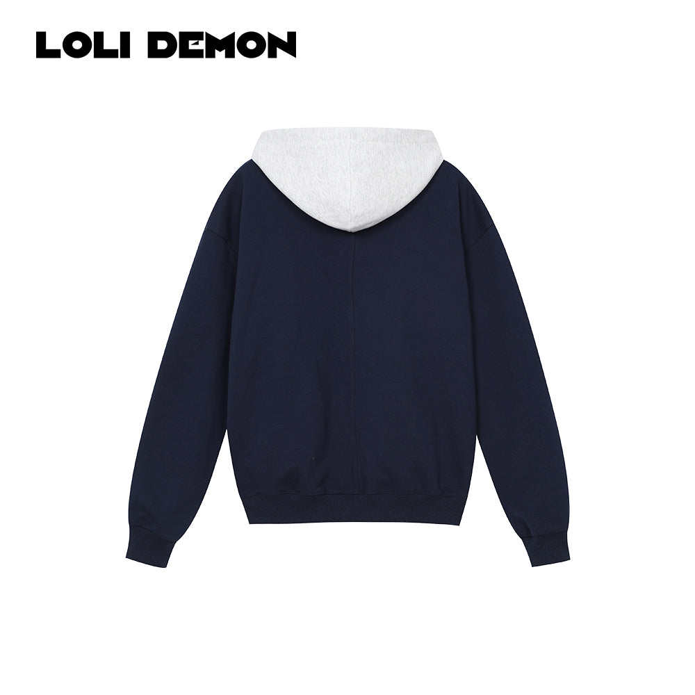 'Preppy Series' — American High School Color-Block Oversized 100% Cotton Hoodie