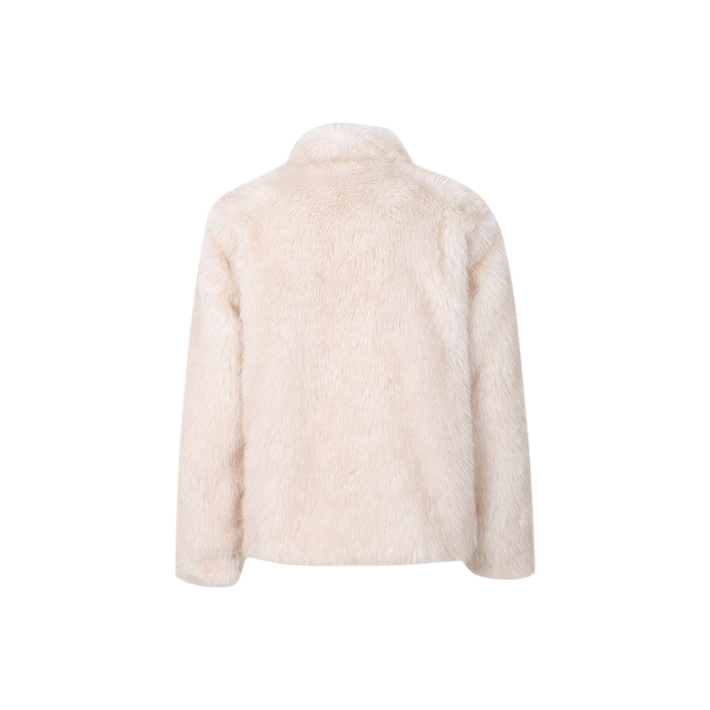 Pure Beauty Faux Fur Coat - Creamy Beige