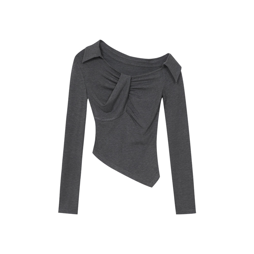 Loliloli Ballet Polo Top with Asymmetrical Shoulder Design