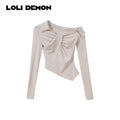 Loliloli Ballet Polo Top with Asymmetrical Shoulder Design