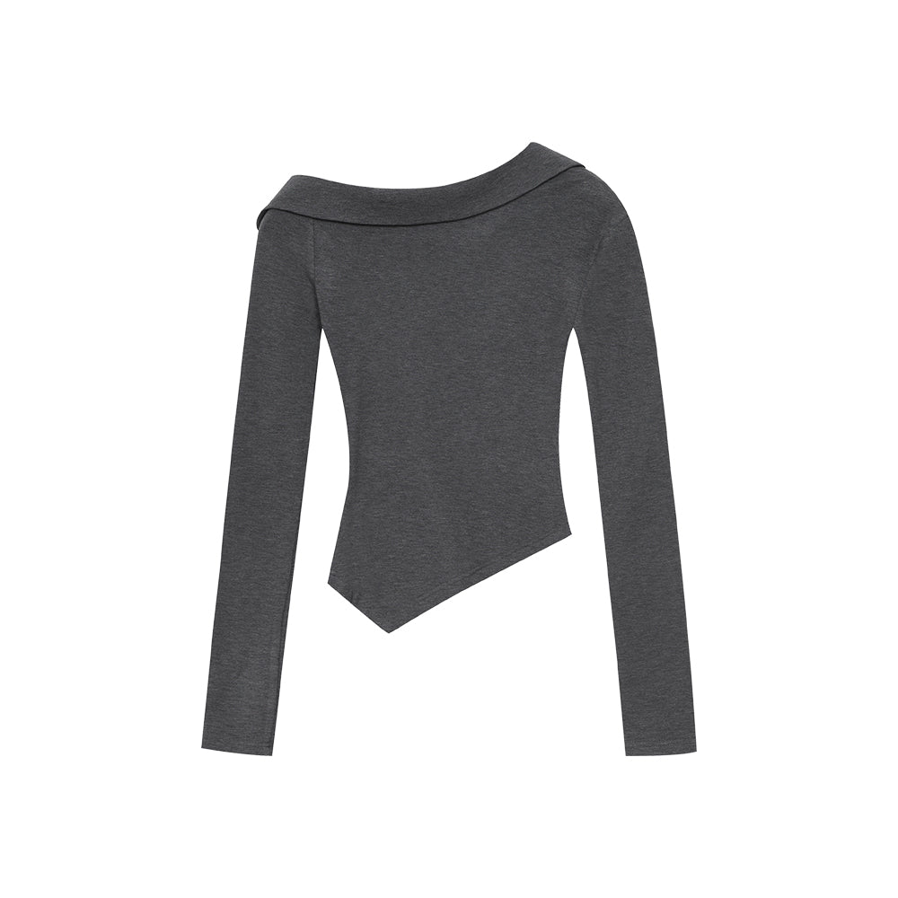 Loliloli Ballet Polo Top with Asymmetrical Shoulder Design