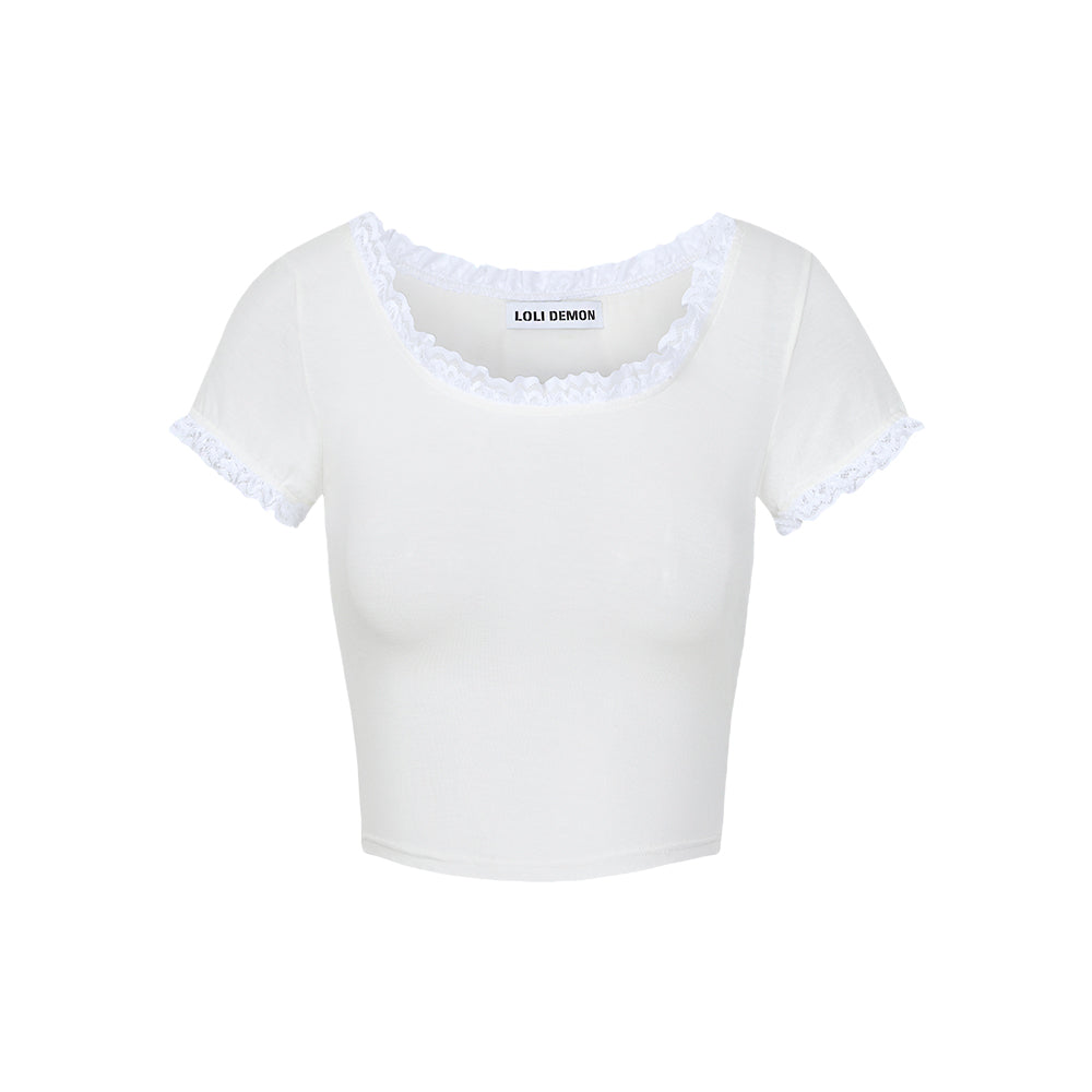 Jiangnan Belle Lace-Trimmed Bodysuit