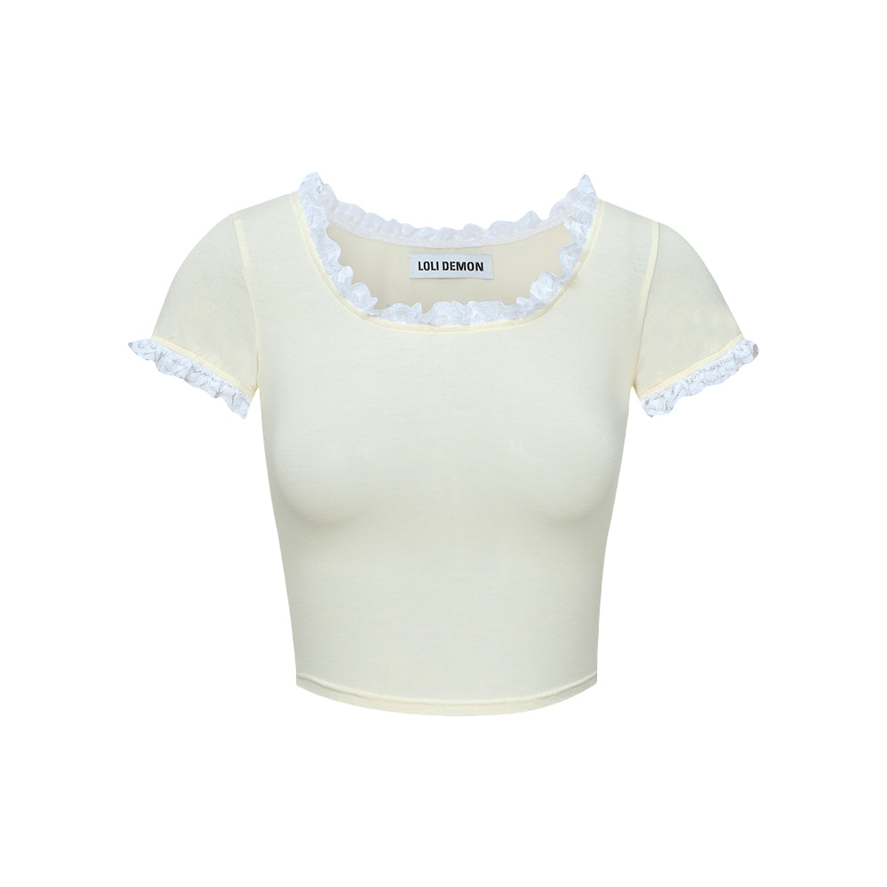 Jiangnan Belle Lace-Trimmed Bodysuit